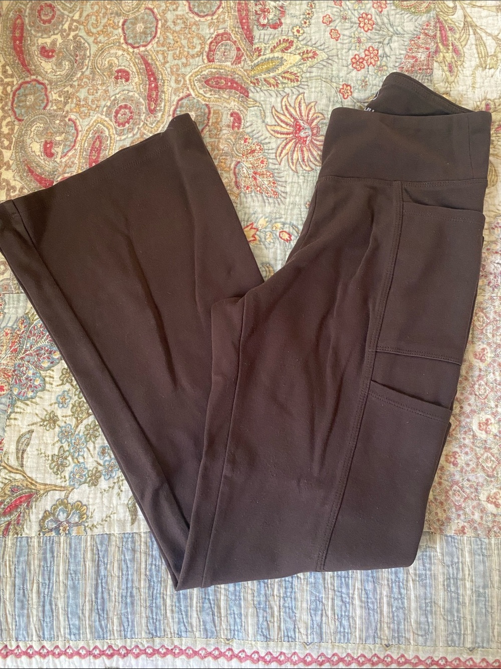 Jaanuu Chocolate Brown Wide-Leg Performance Pants with Side Pockets